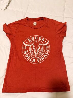 Kids Red Short Sleeve Rodeo Graphic Tee